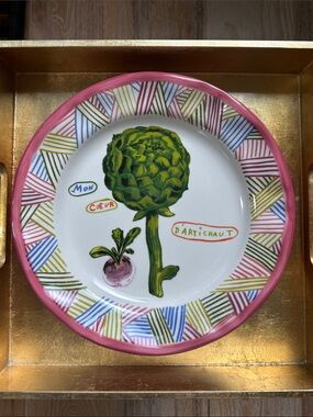 Anthropologie “Mon Coeur d’Artichaut” My Artichoke Heart Plate by Nathalie Lete